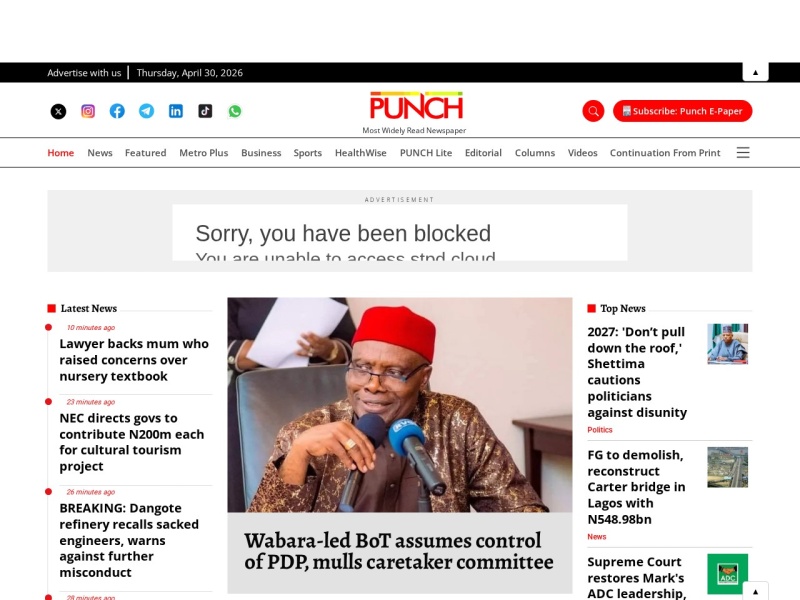 The Punch Nigeria - Site officiel