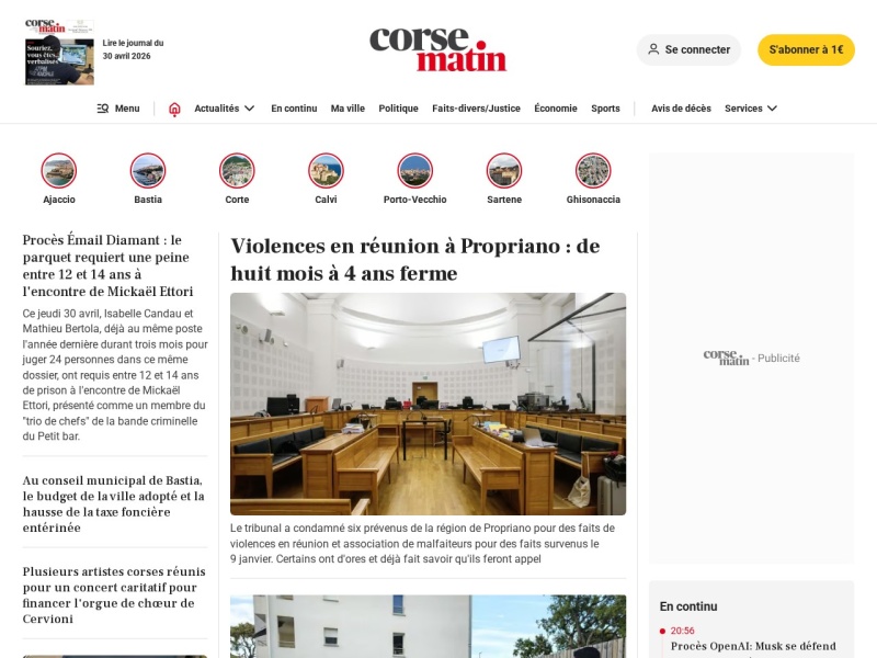 Corse-Matin - Site officiel
