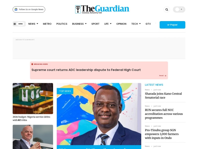 The Guardian Nigeria - Site officiel