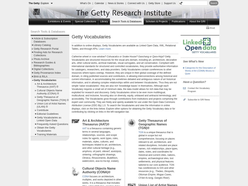 Getty Vocabularies