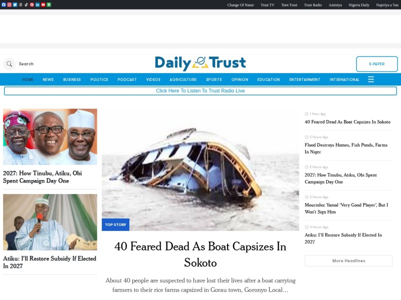 Daily Trust - Site officiel