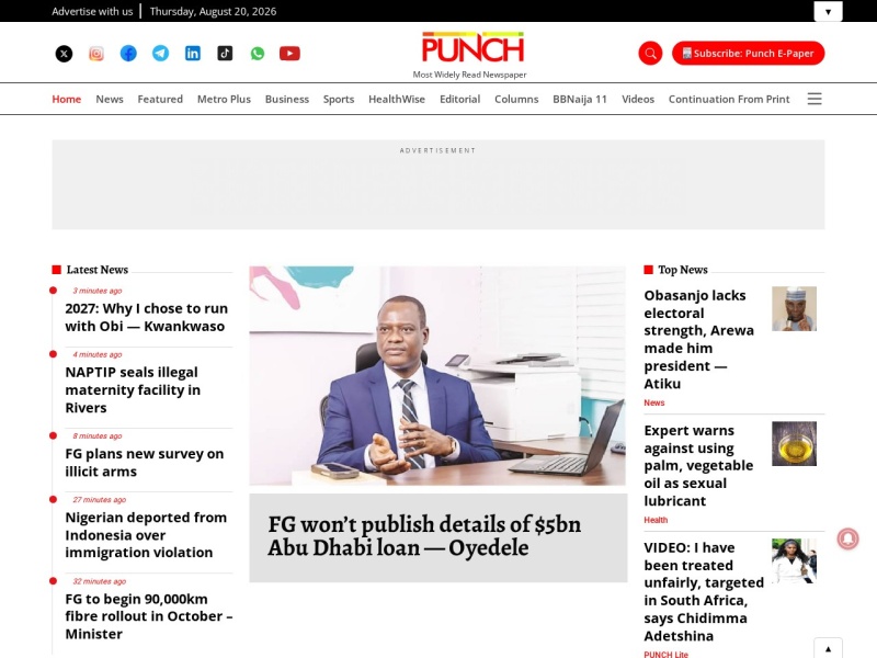 The Punch Nigeria - Site officiel