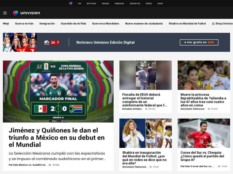 Univision - Site officiel